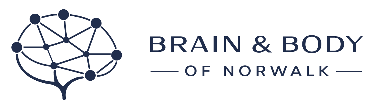 “Brain and Body of Norwalk logo with brain network design representing neurofeedback and brain health”