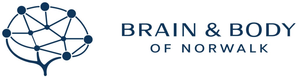“Brain and Body of Norwalk logo with brain network design representing neurofeedback and brain health”