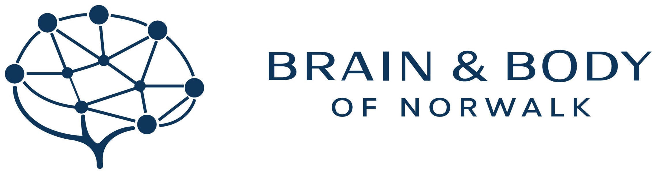 “Brain and Body of Norwalk logo with brain network design representing neurofeedback and brain health”